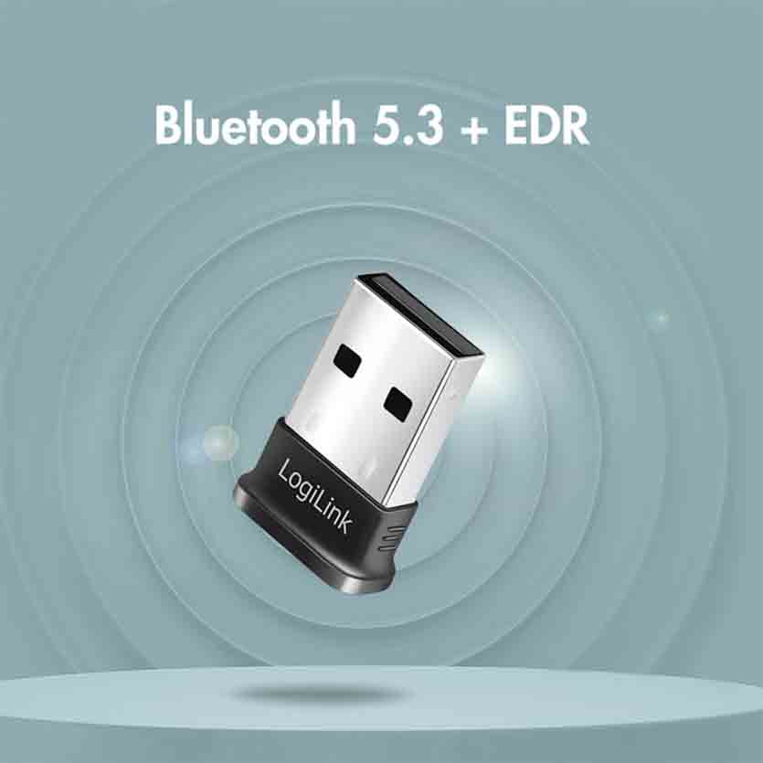 LOGILINK, BT0066 BT 5.3 DONGLE, USB-A, UP TO 20m RANGE, WITH LED