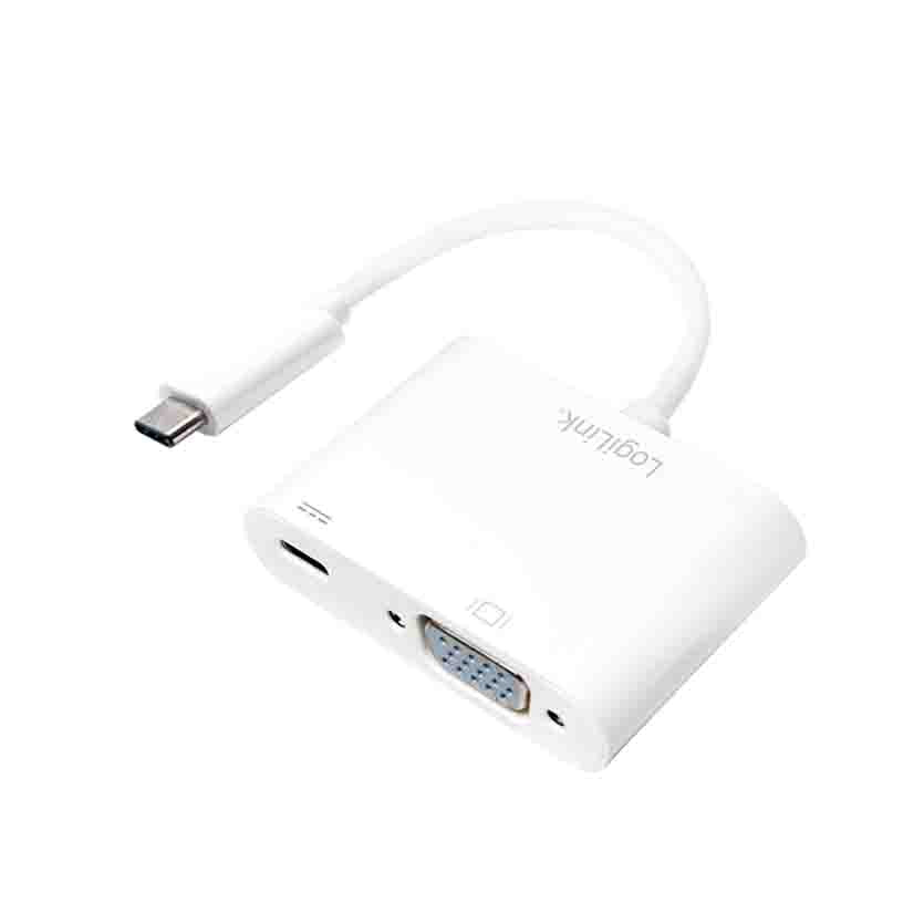 LOGILINK, UA0259 USB3.2 GEN1 TYPE-C TO VGA ADAPTER (F) 1080p PD WHITE