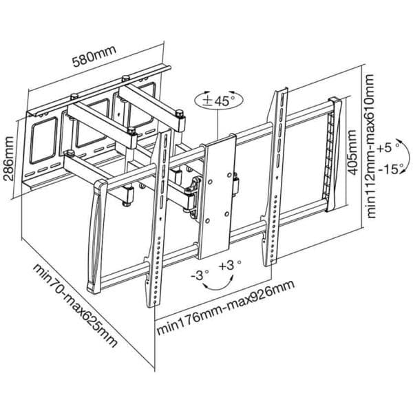 INLINE 23111A WALL BRACKET , FOR TFT/LCD/LED/ PLASMA 152-254cm (60-100”)