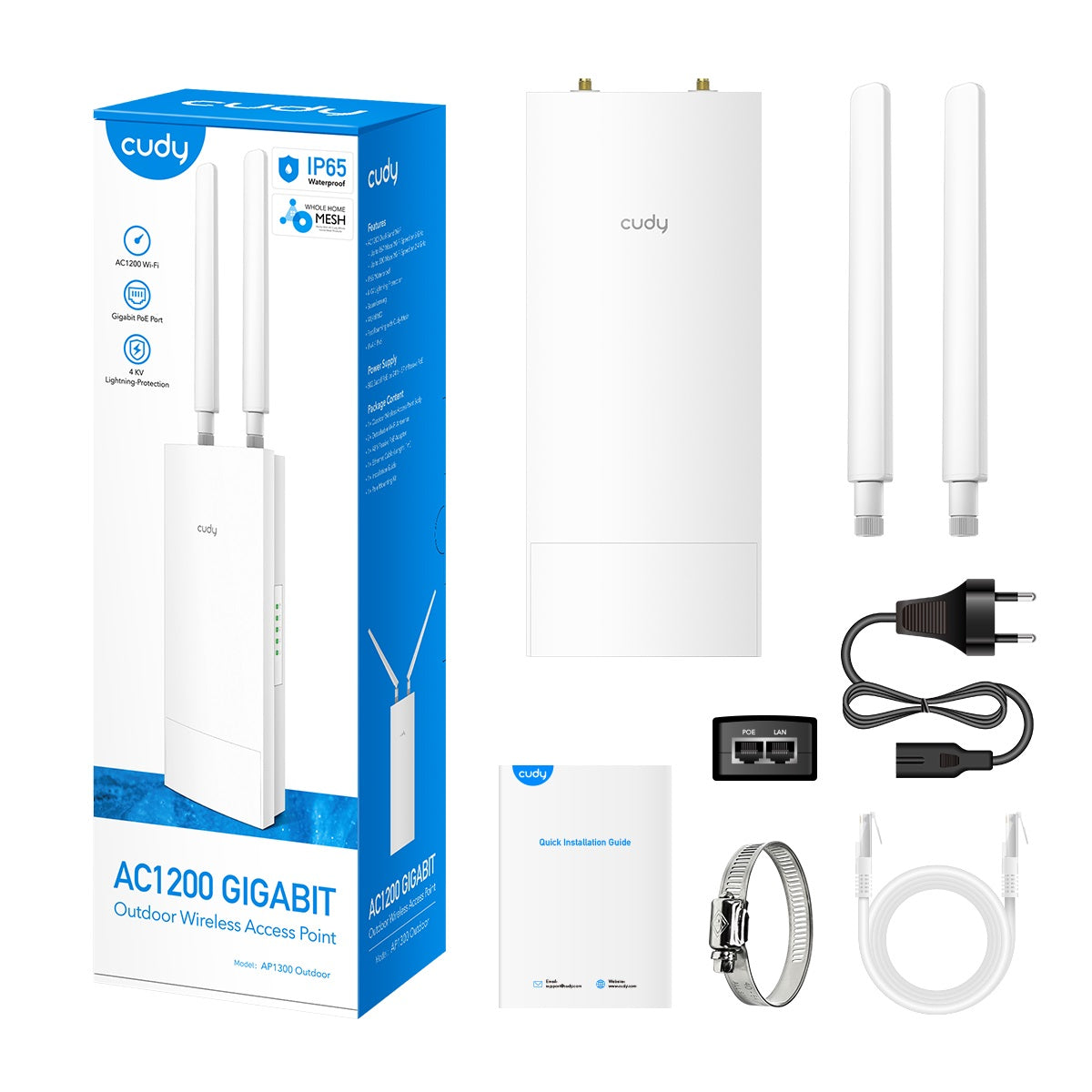 Cudy Access Point Outdoor AC1200 Gigabit Wi-Fi 5 Mesh AP1300-OUTDOOR