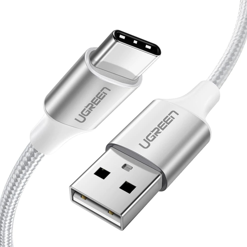 UGREEN 60131 TYPE C 1m SILVER CHARGING CABLE 3A
