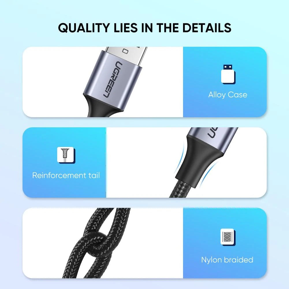UGREEN 60131 TYPE C 1m SILVER CHARGING CABLE 3A