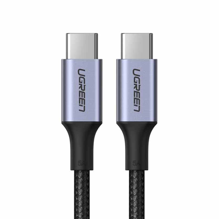 UGREEN 70427 TYPE C/TYPE C 1m BLACK CHARGING AND DATA CABLE 5A