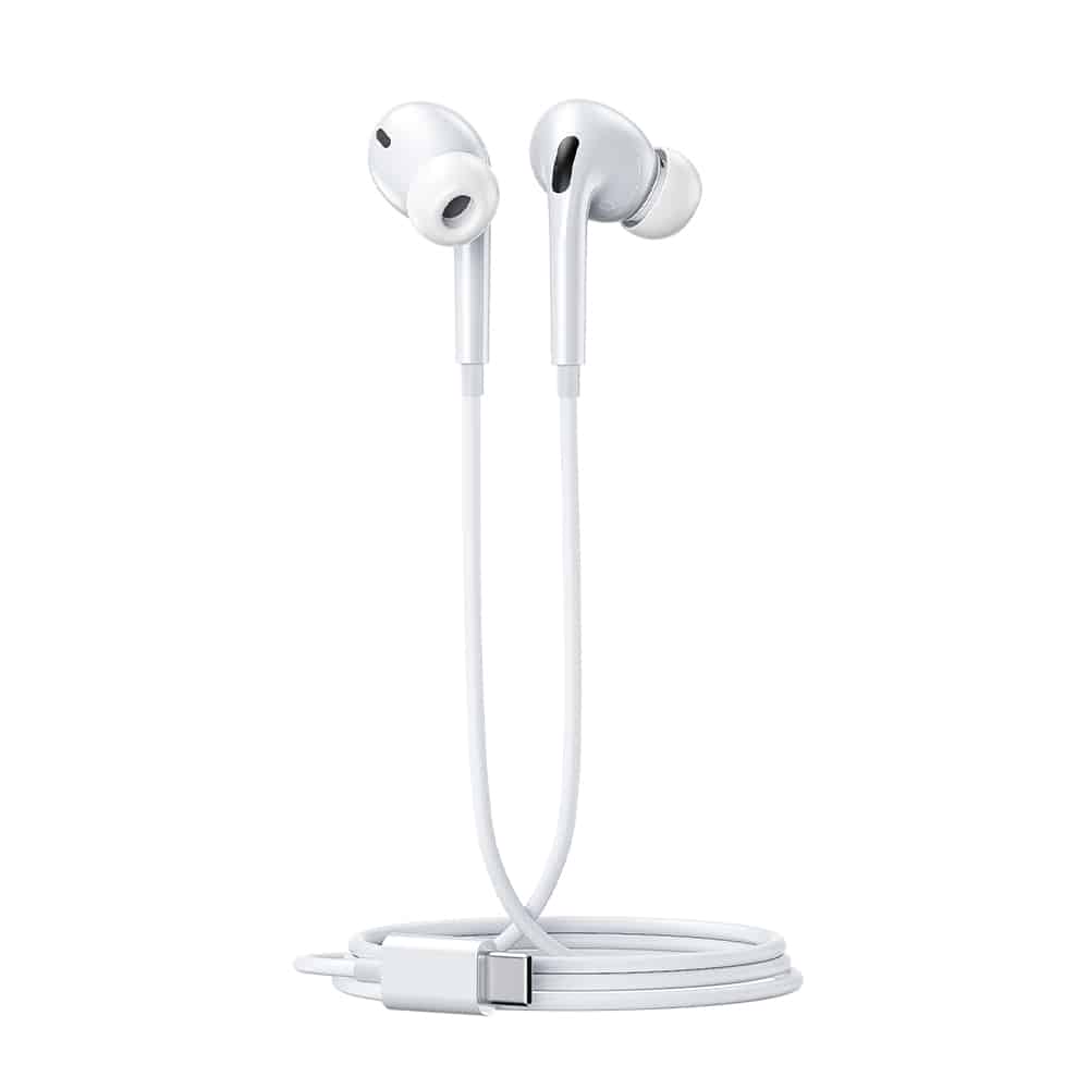 WK YB06 EARPHONES USB-C W/MIC WHITE
