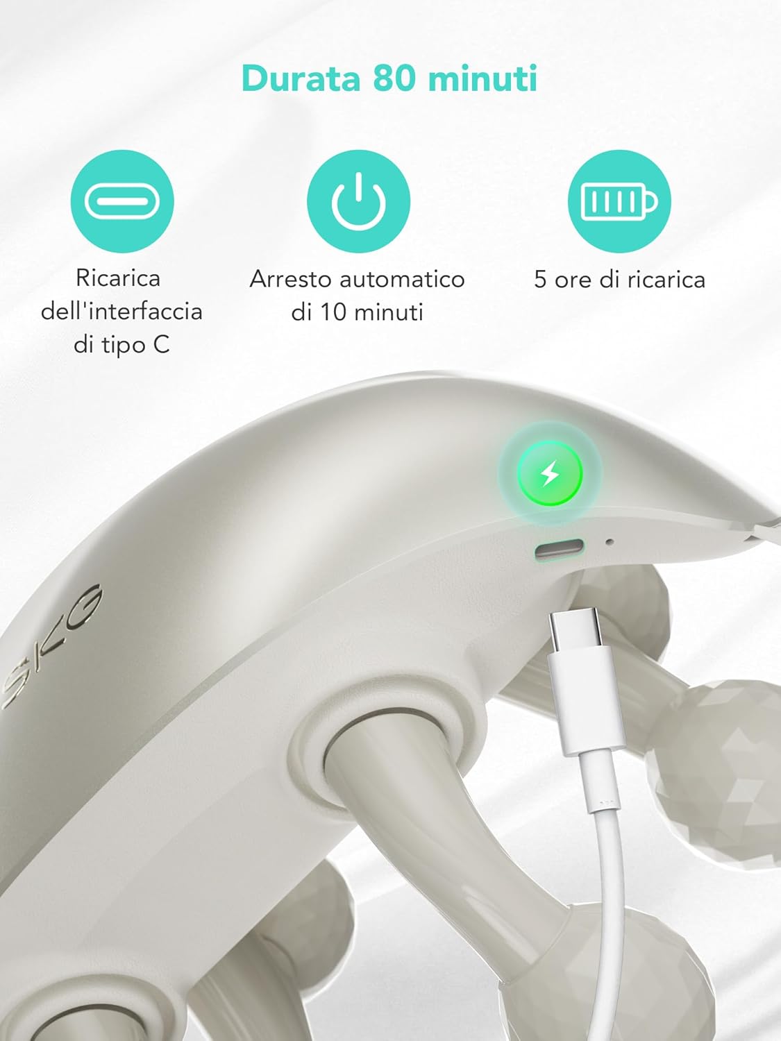 SKG H7-Ultra Neck & Shoulder Massager with White Massage Heads
