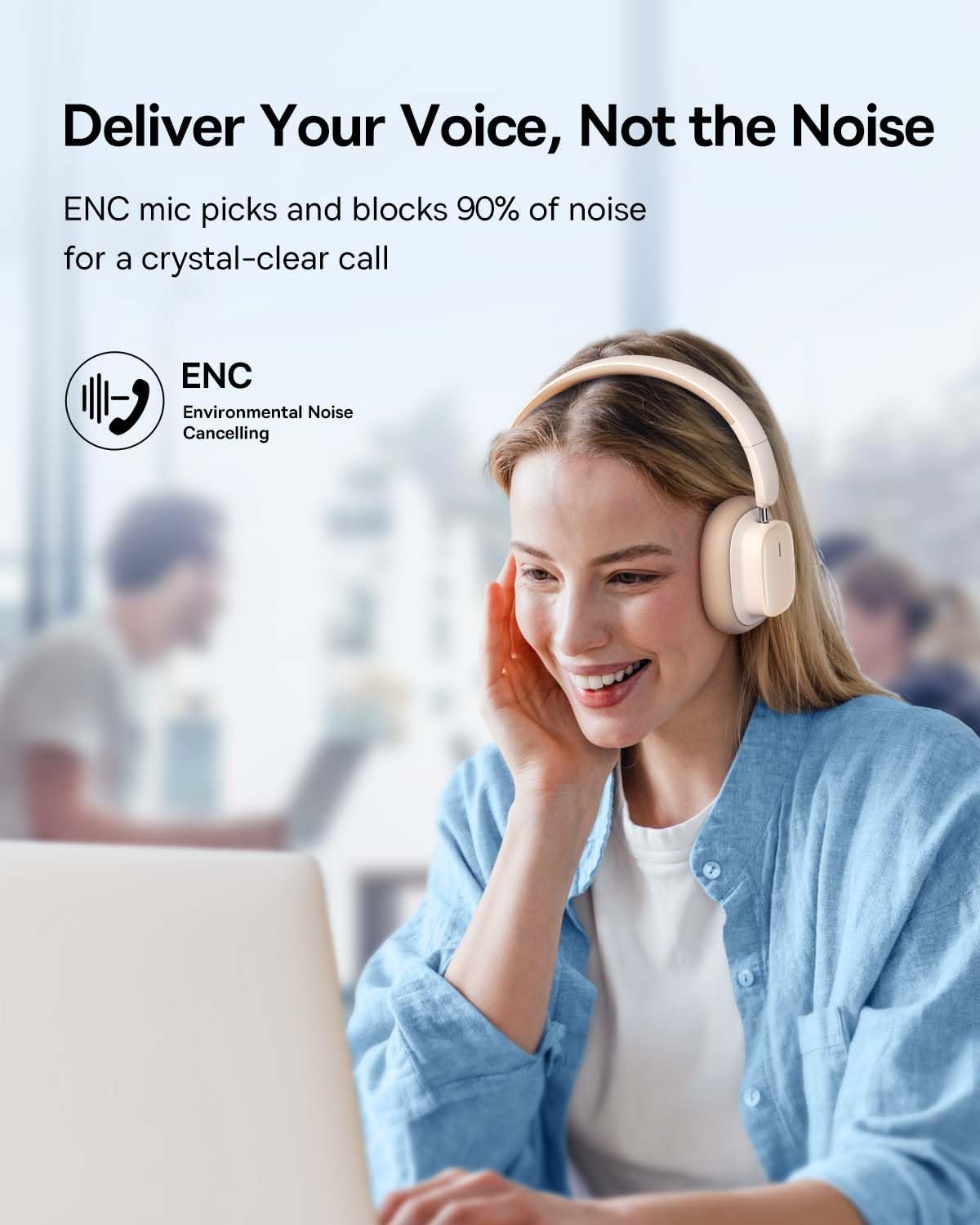 Baseus ANC Bowie H1i Wireless Headphones Over Ear White