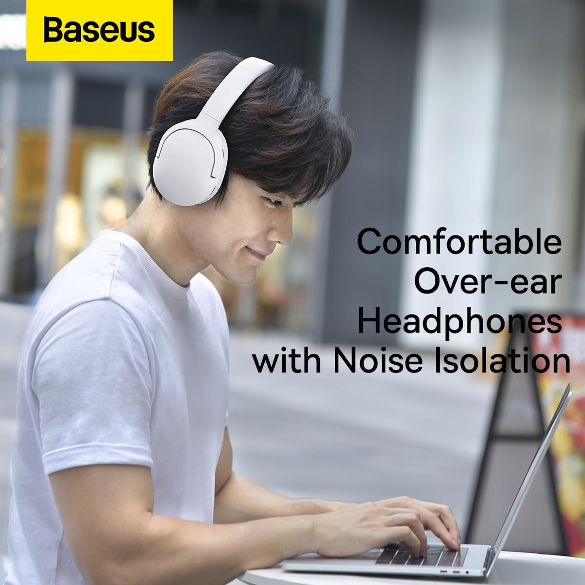 Baseus Encok D02 Pro v2 Wireless Headphones Over Ear White
