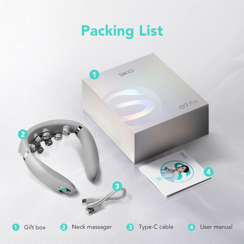 SKG G7 Pro Neck Massager Pulse-Heat-APP-Multiple Heads