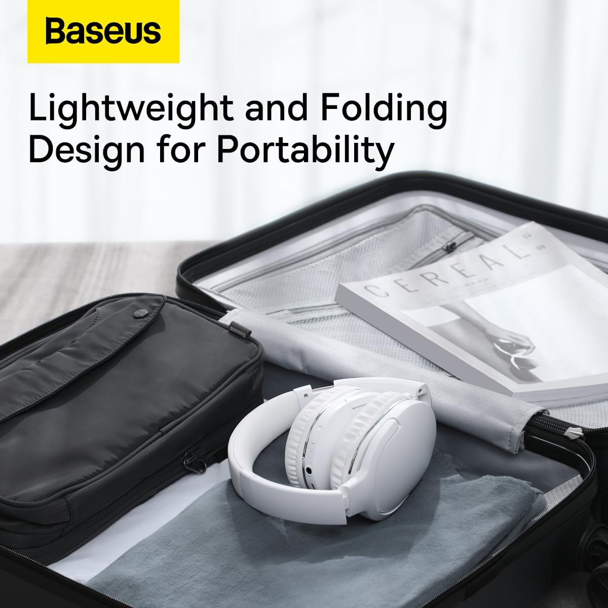 Baseus Encok D02 Pro v2 Wireless Headphones Over Ear White