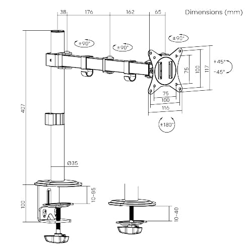 Brateck LDT66-C012 Monitor Mount Single Arm