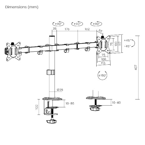Brateck LDT66-C024 Dual Monitor Mount