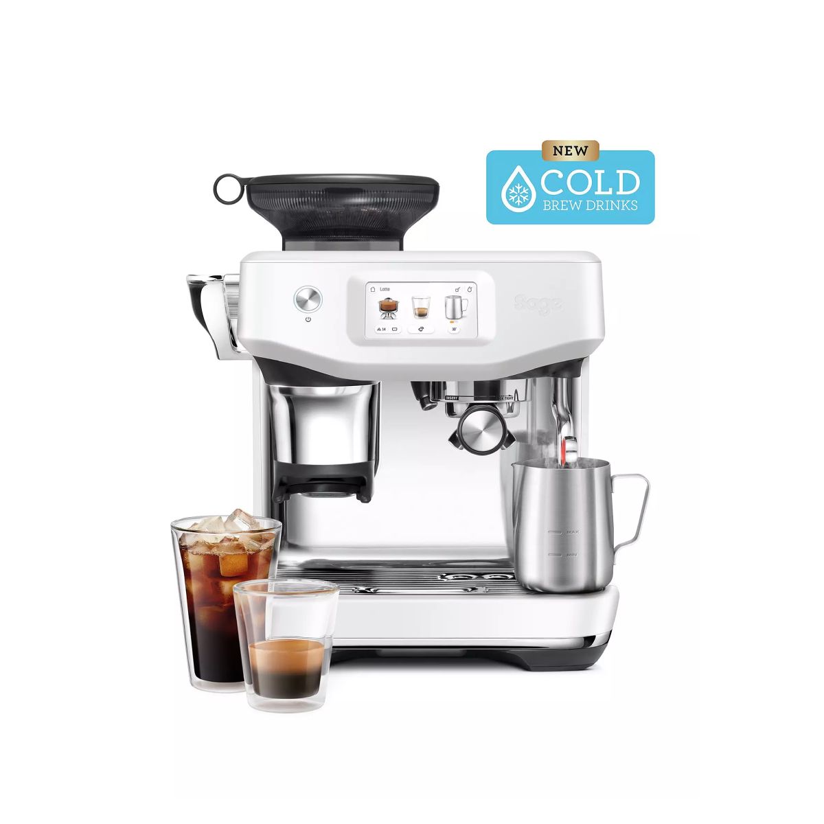 SAGE The Barista Touch™ Impress Semi‑Automatic Espresso Machine Sea Salt