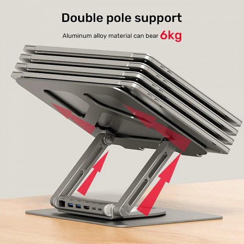 Unitek Laptop Stand with USB Hub 4K60Hz HDMI + Gb LAN + PD100W D1109A