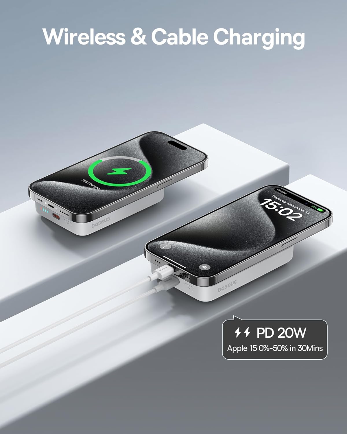 Baseus Magnetic Air Wireless Powerbank 20W 10000mAh White