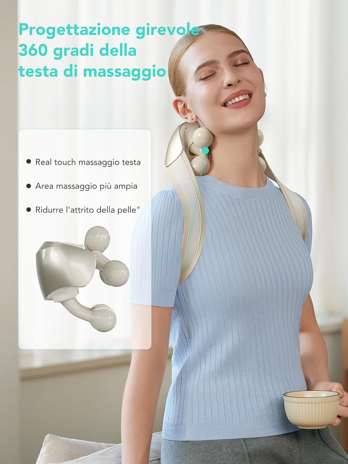SKG H7-Ultra Neck & Shoulder Massager with White Massage Heads