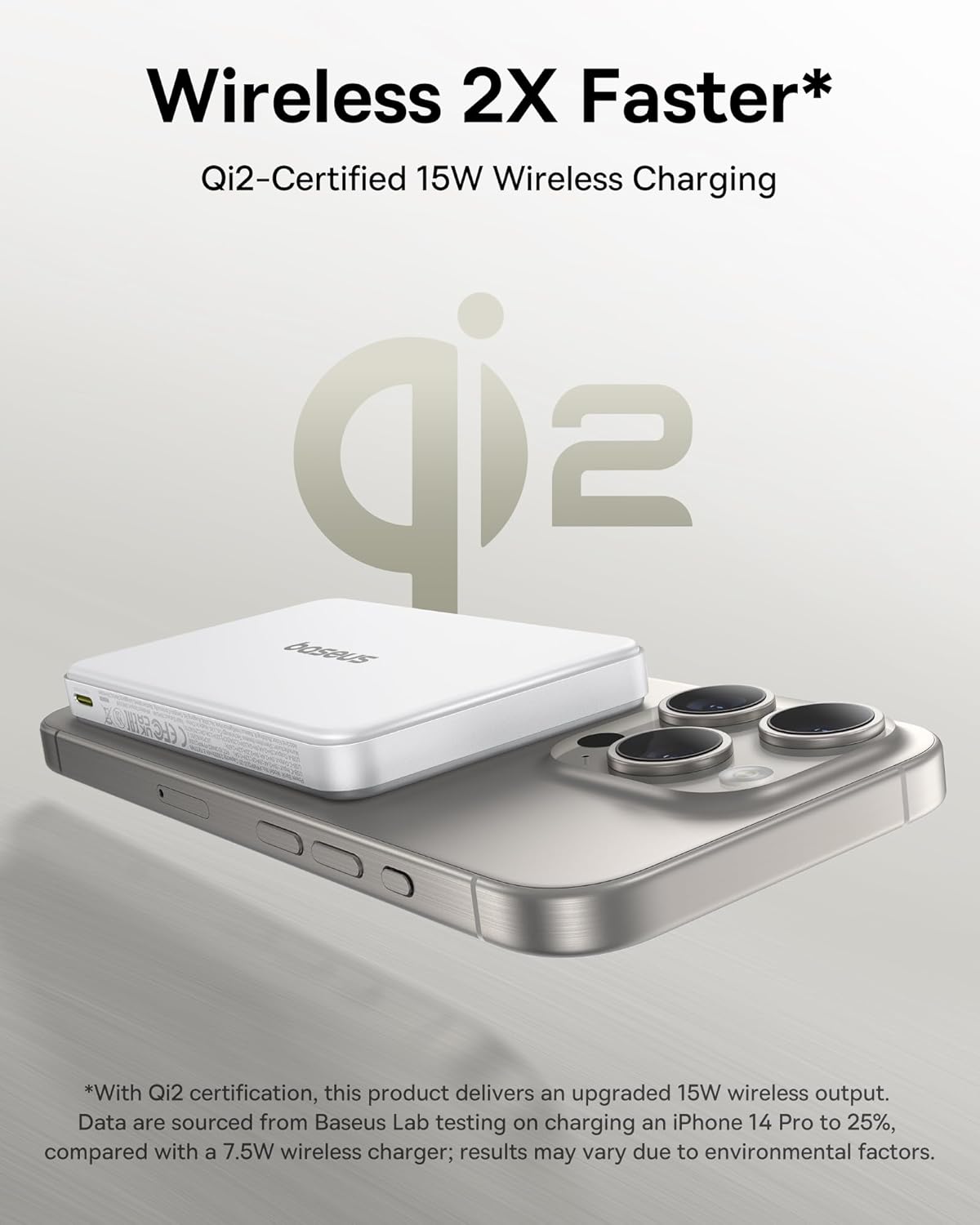 Baseus Powerbank Wireless 22.5W 10000mAh 15W Qi2 Airpow White