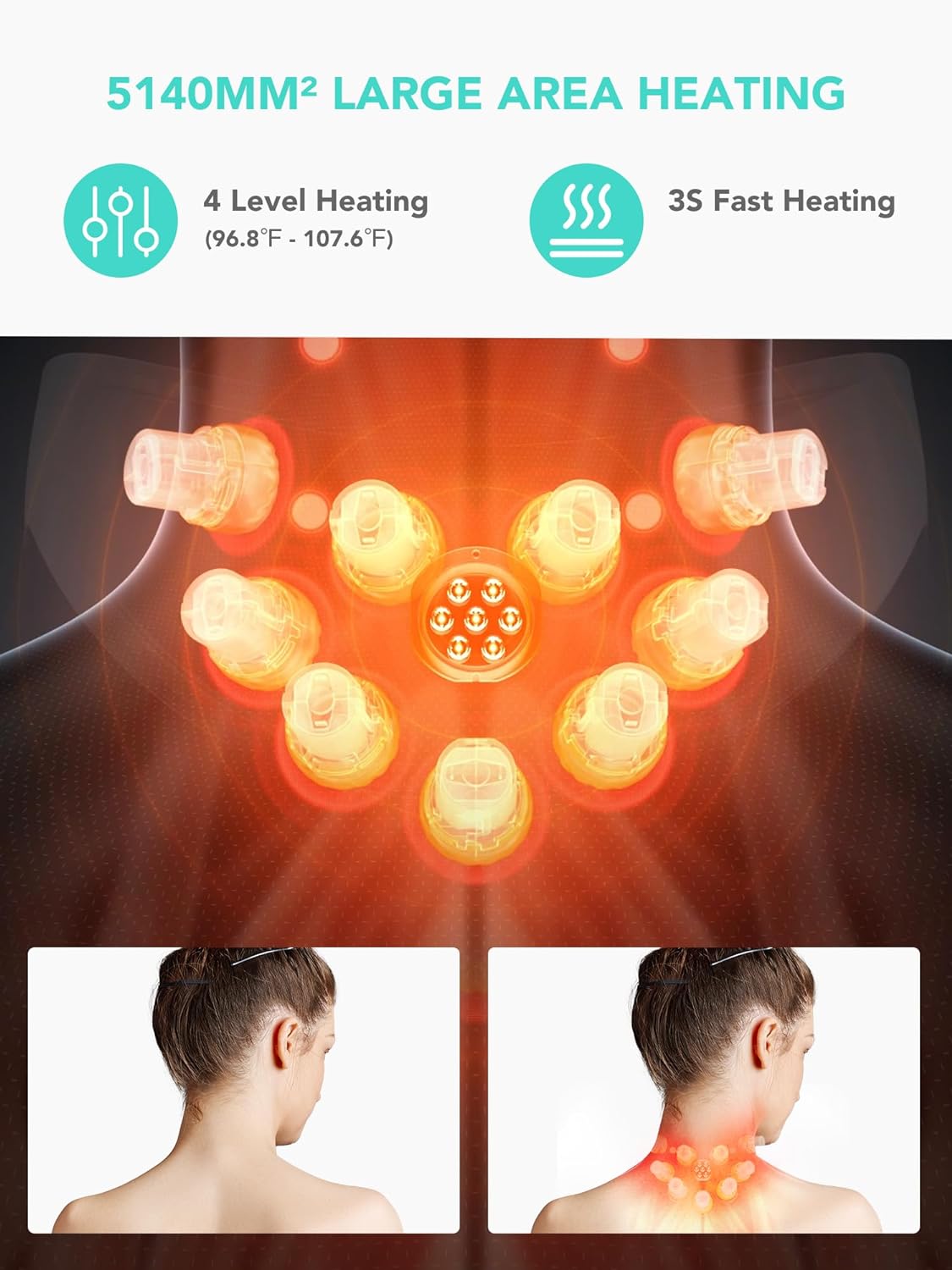 SKG G7 Pro-Fold Neck Massager Pulse-Heat-APP-Multiple Heads