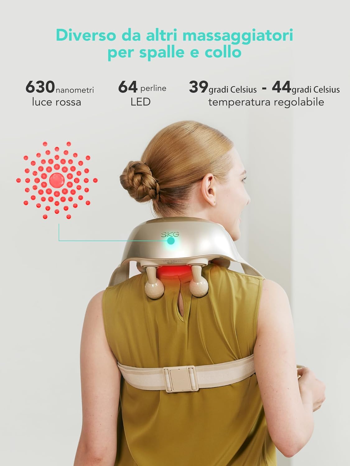 SKG H7-Ultra Neck & Shoulder Massager with White Massage Heads