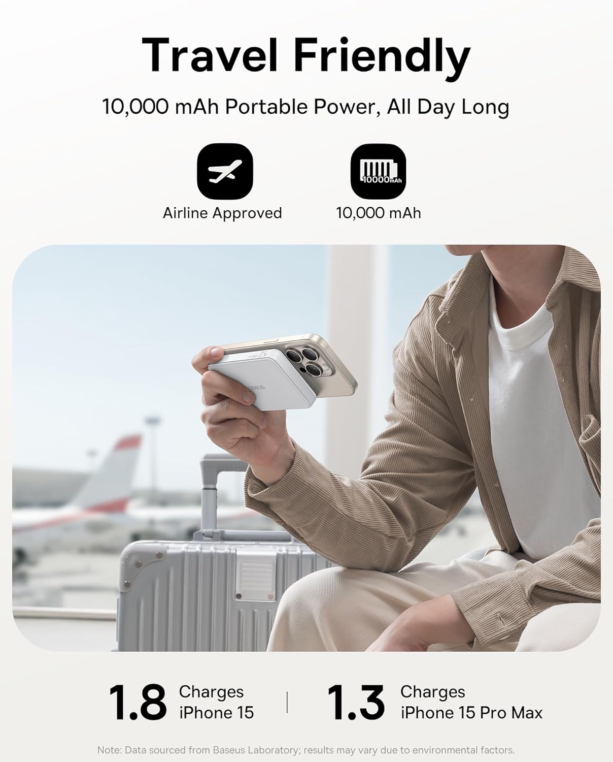 Baseus Powerbank Wireless 22.5W 10000mAh 15W Qi2 Airpow White