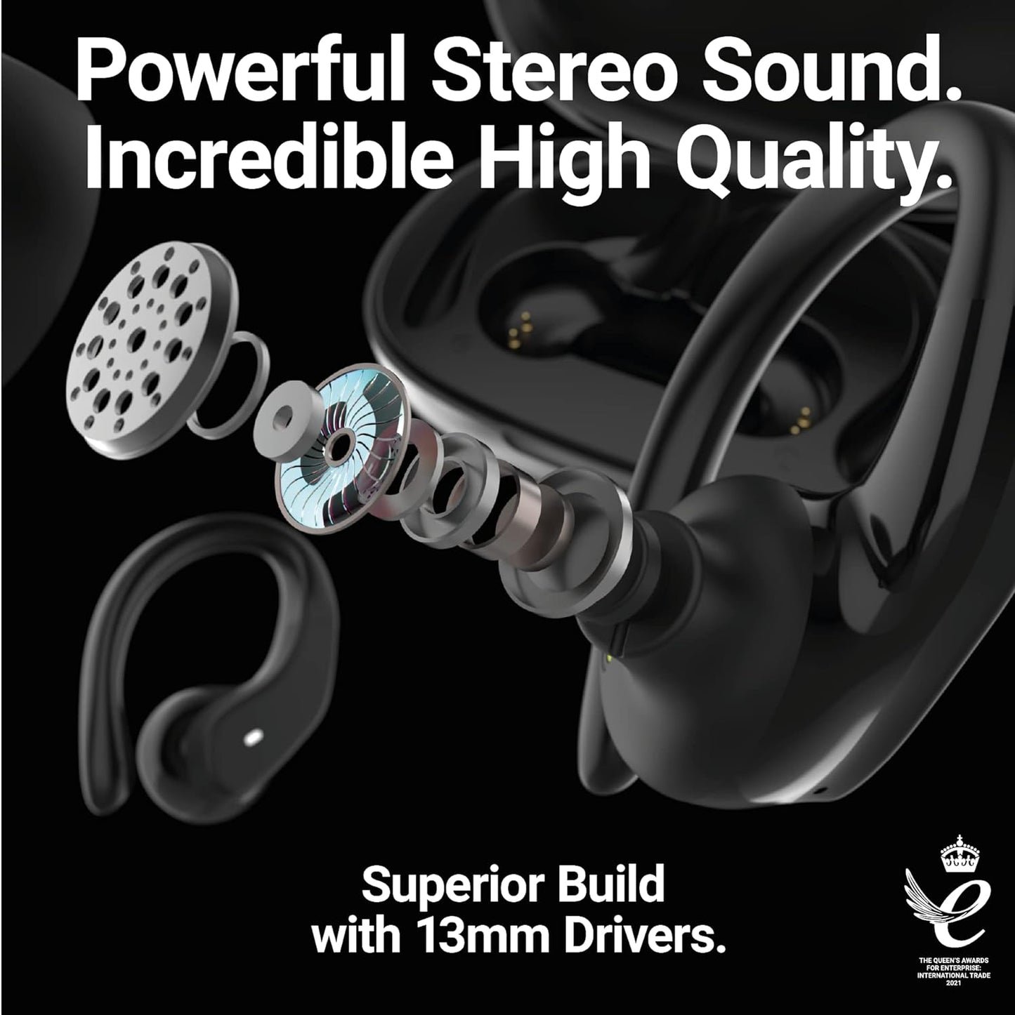 Majority IPX7 TRU-Sport TWS Earphones Black