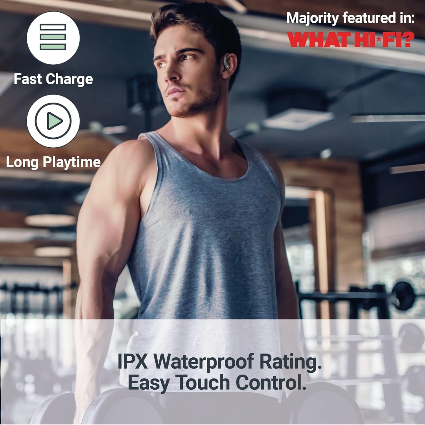Majority IPX7 TRU-Sport TWS Earphones Black
