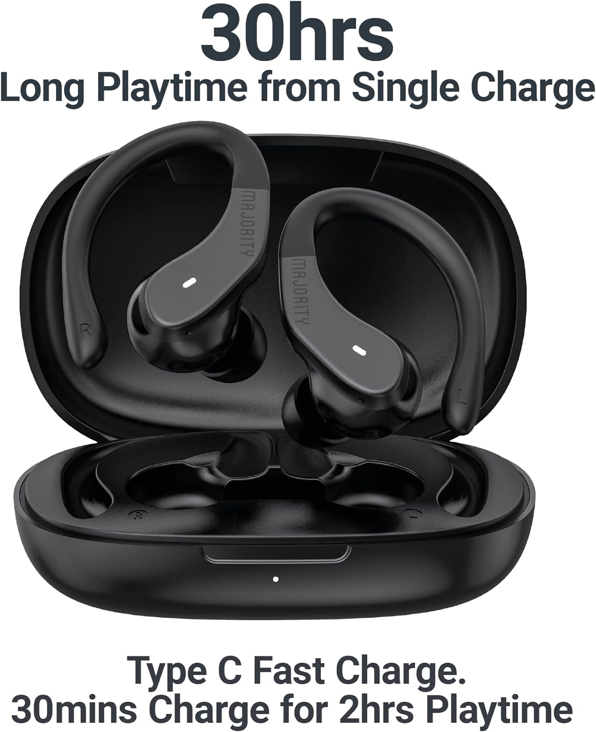 Majority IPX7 TRU-Sport TWS Earphones Black