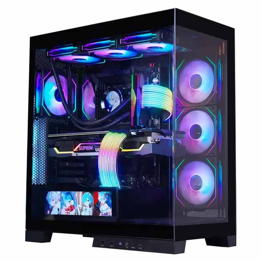 SAMA, 4503 BLACK FULL TOWER 40SERIES GPU DOUBLE TEMPERED GLASS GAMING PC CASE