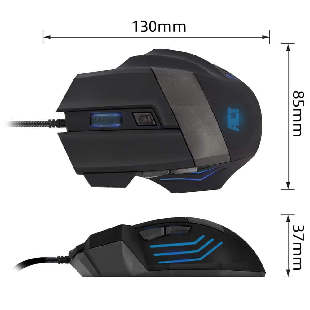 ACT AC5000 MOUSE WIRED GAMING W/ILLUMINATION 3200DPI BLACK
