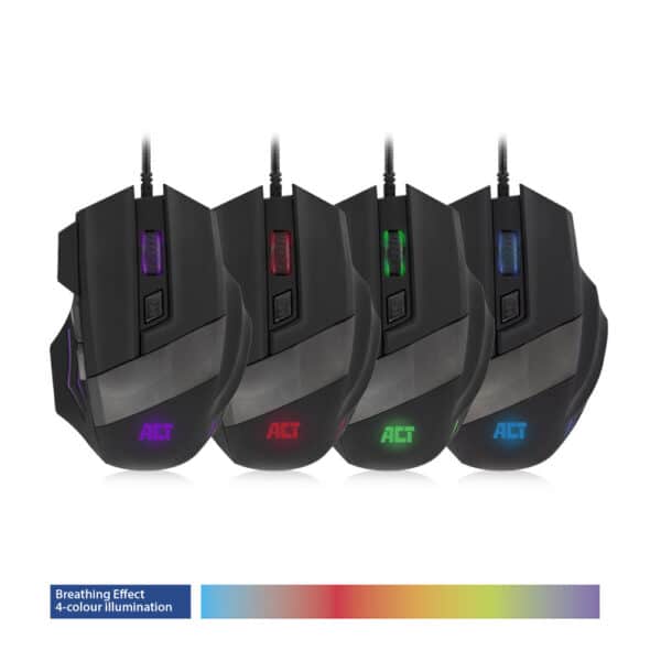 ACT AC5000 MOUSE WIRED GAMING W/ILLUMINATION 3200DPI BLACK