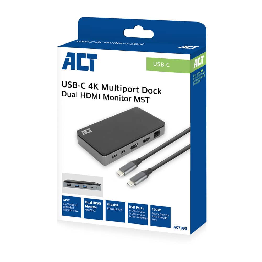 ACT AC7093 USB-C 4K MULTIPORT DOCKING STATION MST