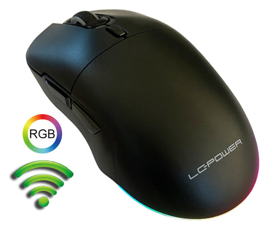 LC-POWER, LC-M900B-C-W WIRELESS GAMING MOUSE BLACK 2.4GHz 1-19K DPI 125-1000HZ,