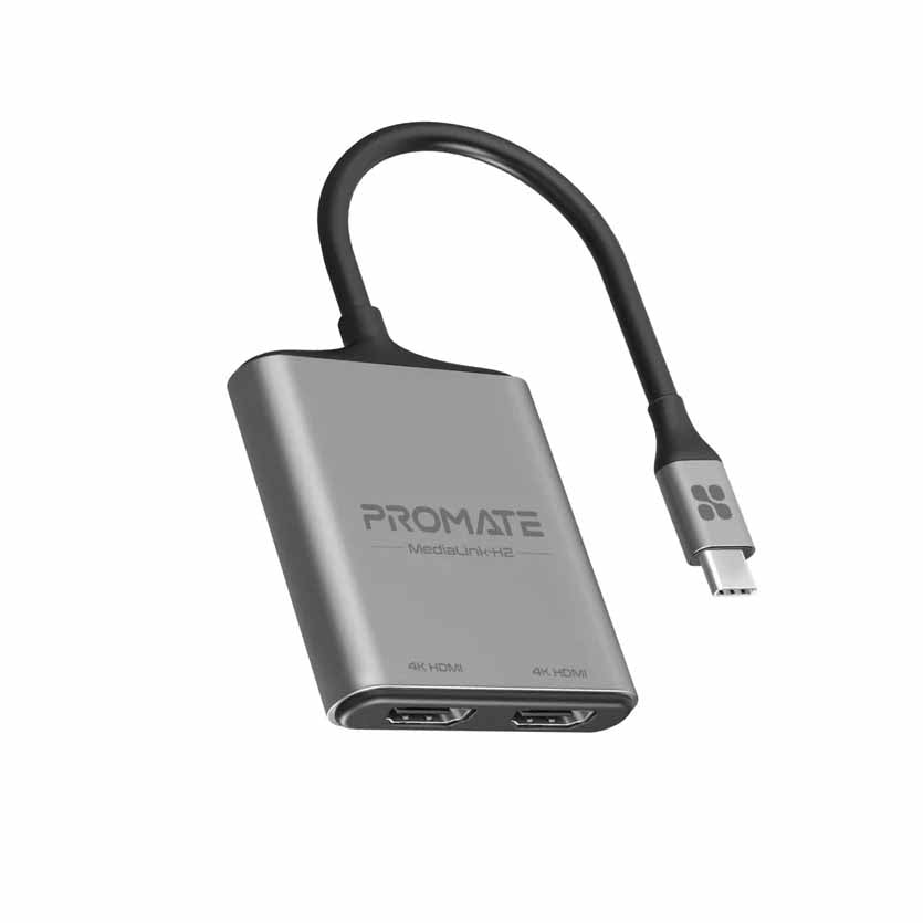 PROMATE, MEDIALINK-H2 4K HIGH DEFINITION USB-C TO DUAL HDMI ADAPTER