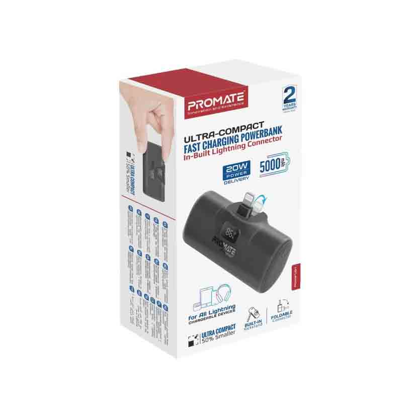 PROMATE POWERUP-I.BLACK 5000mAh COMPACT FAST POWERBANK