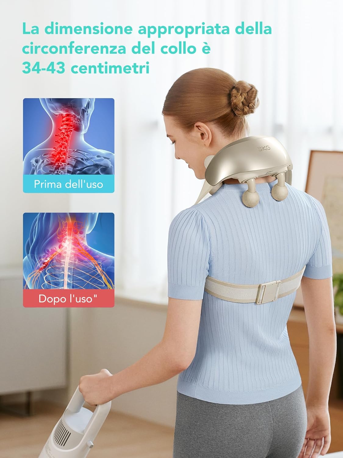 SKG H7-Ultra Neck & Shoulder Massager with White Massage Heads