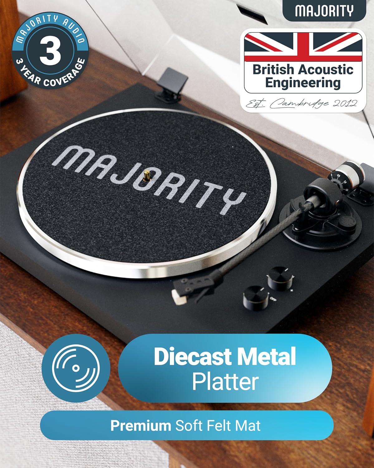 Majority Turntable STYLO Superior Quality Audiophile