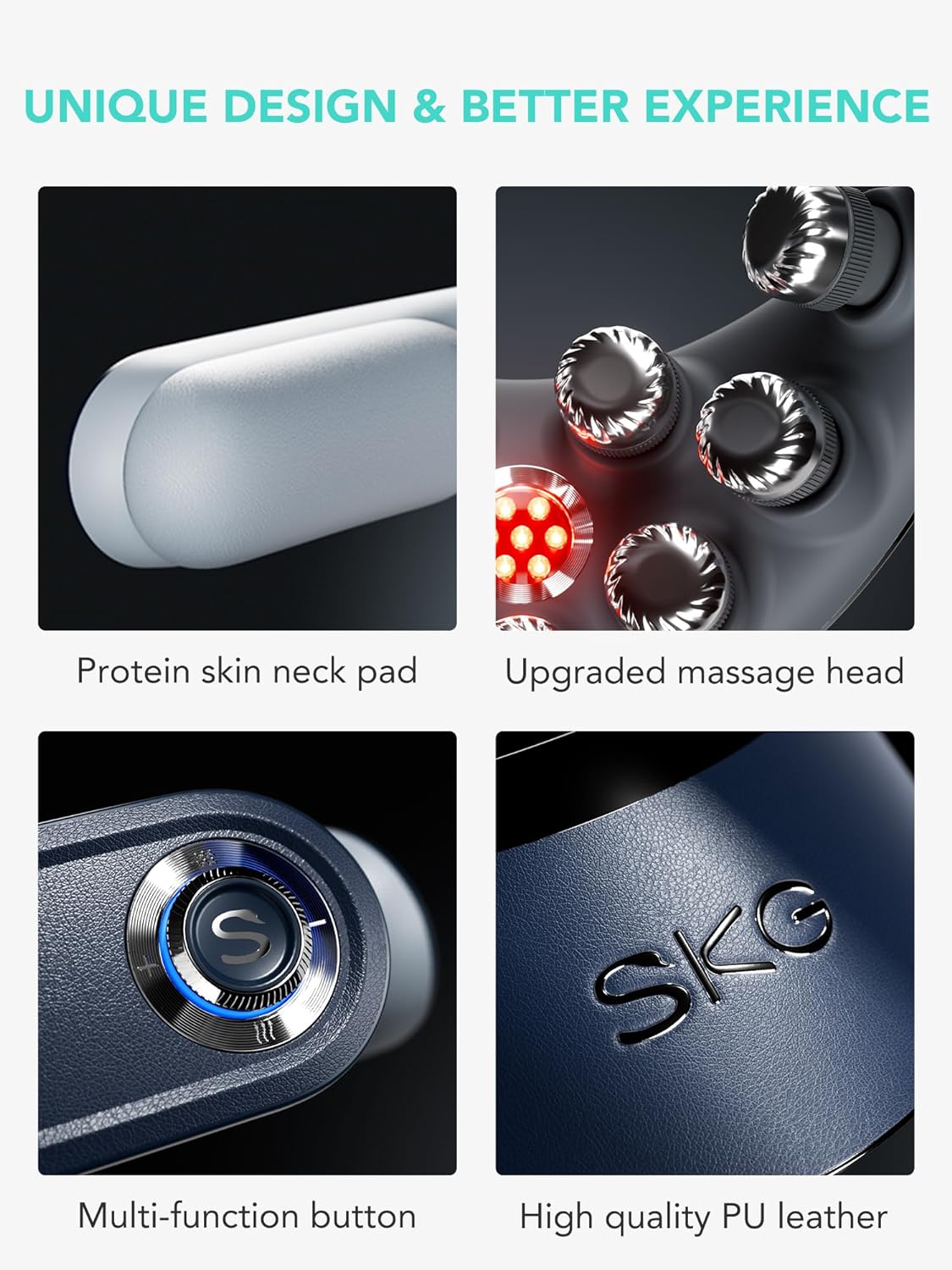 SKG G7 Pro-Fold Neck Massager Pulse-Heat-APP-Multiple Heads