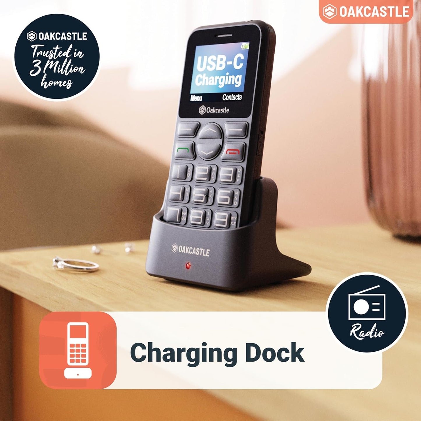 Majority Oakcastle F300 Mobile Feature Phone Seniors Model 4G/SOS/Camera