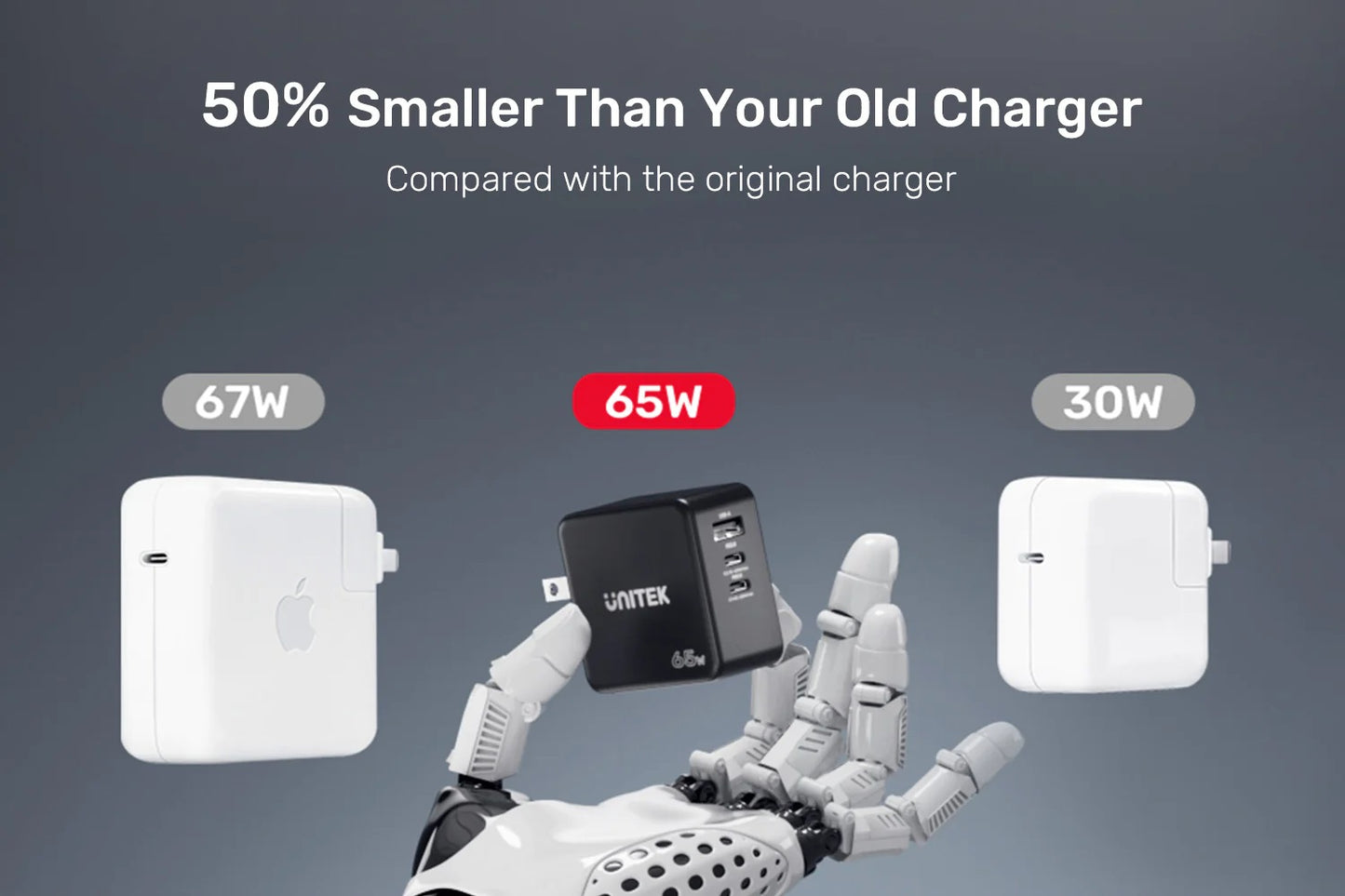 Unitek Charge Wall 65W 4in1 GaN Charger Black P1117B