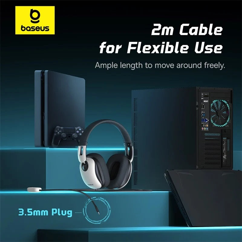 Baseus GoPlay 1 Max Headphones Wired Gaming 3.5mm White