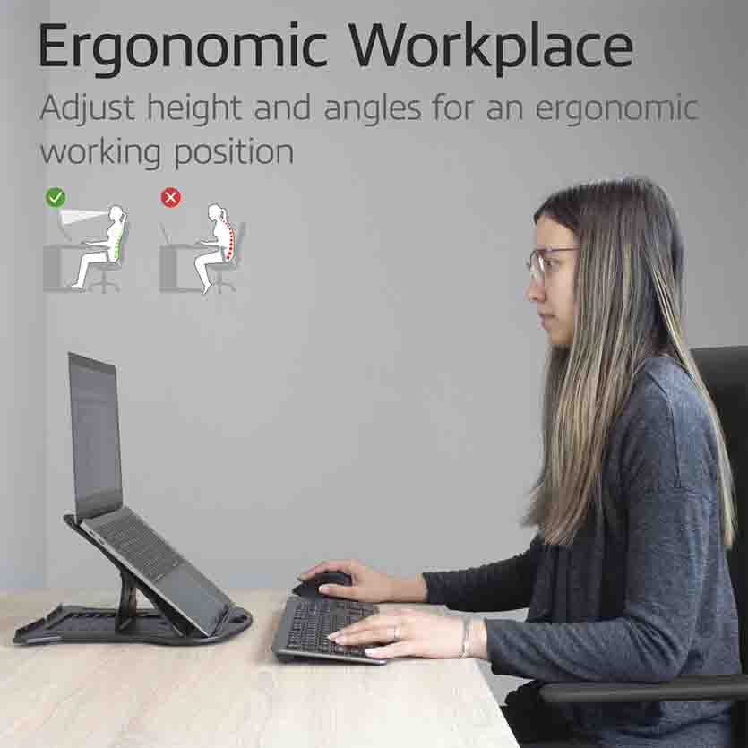 AC8150 FOLDABLE LAPTOP STAND W/7 ADJUSTABLE HEIGHTS, ACT