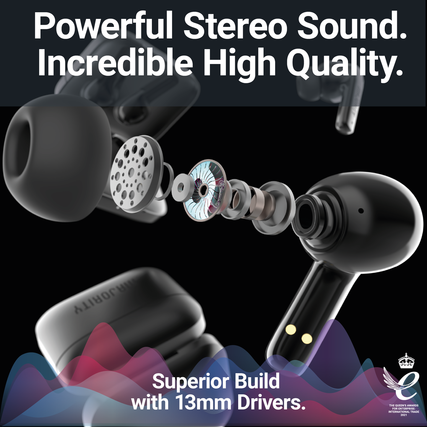 Majority TRU-1 TWS Earphones IPX7 Black