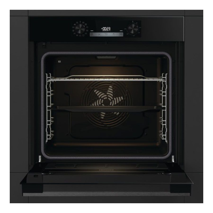 Hisense BI64211PB / HI6401BSC Set Built-In Pyrolysis Multifunction Oven 77Lt & Induction Hobs, Black