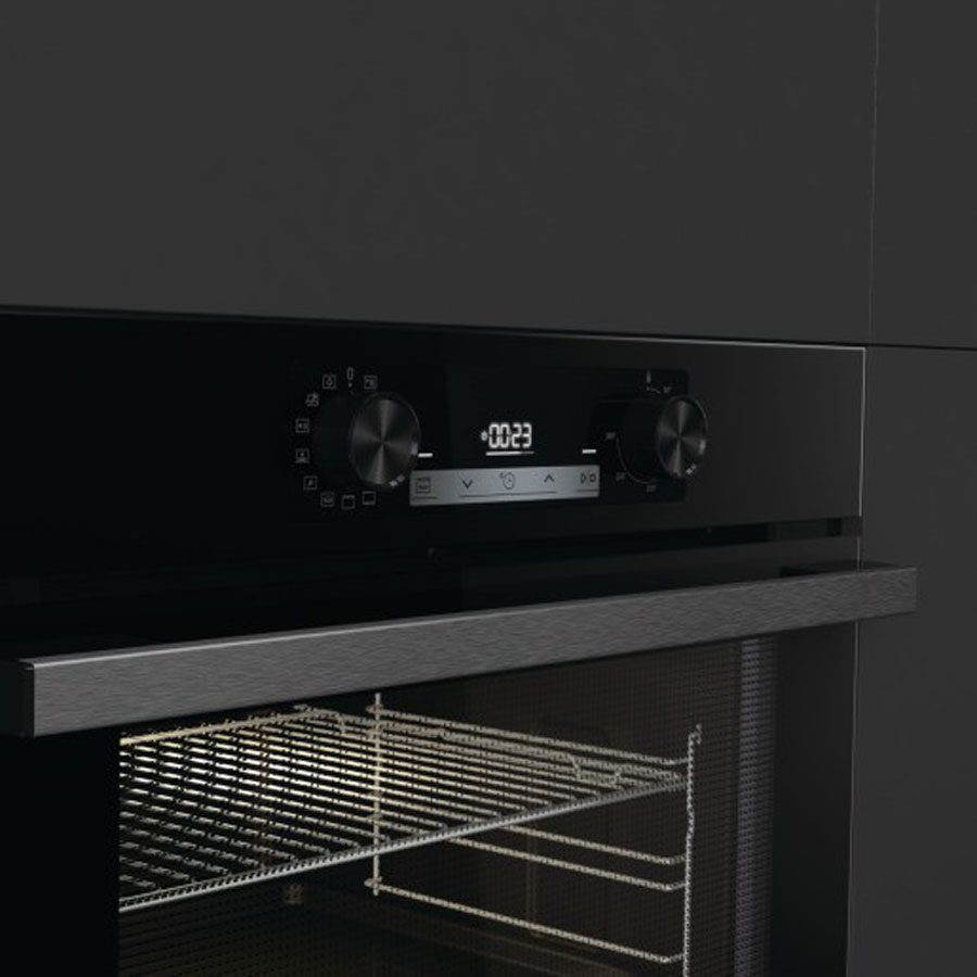 Hisense BI64211PB / HI6401BSC Set Built-In Pyrolysis Multifunction Oven 77Lt & Induction Hobs, Black