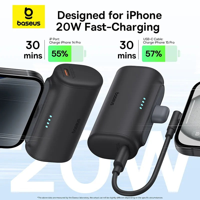 Baseus Powerbank 20W 5000mAh Plug-In Lightning 20W Black