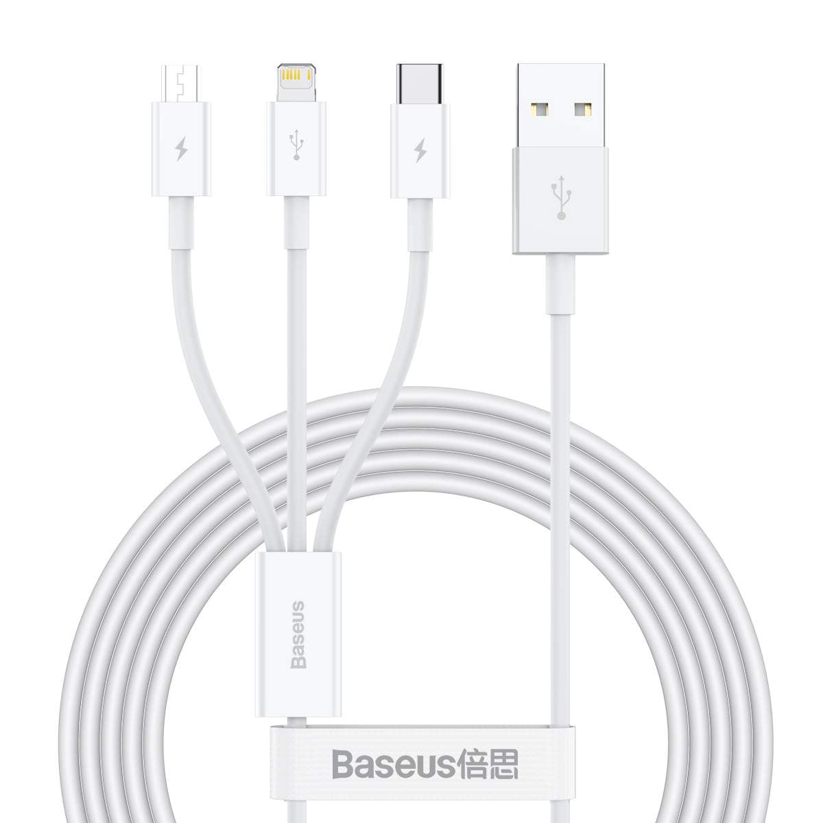 Baseus Cable Superior Series 3-in-1 1.5m White