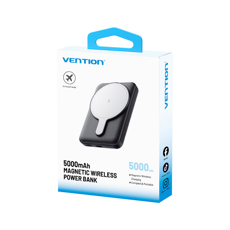 Vention Powerbank Wireless Magnetic 5000mAh 20W Black FHSB0