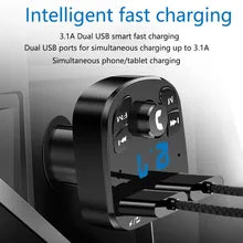 G784 Car Mp3 Player Dual Usb Fast Charger Fm Bluetooth Receiver Bluetooth Compatible 5.0 Fm Transmitter U