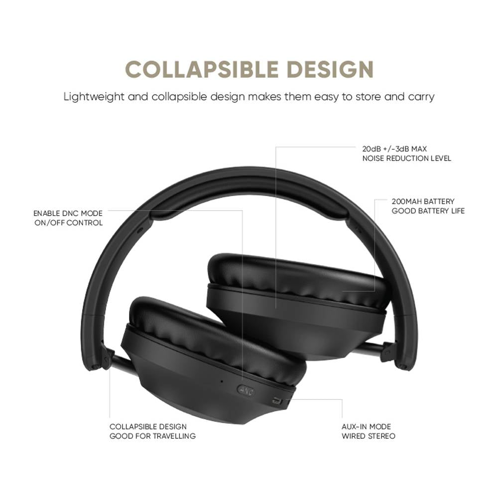 SonicGear AIRPHONE DNC3000 Headphones Bluetooth Black