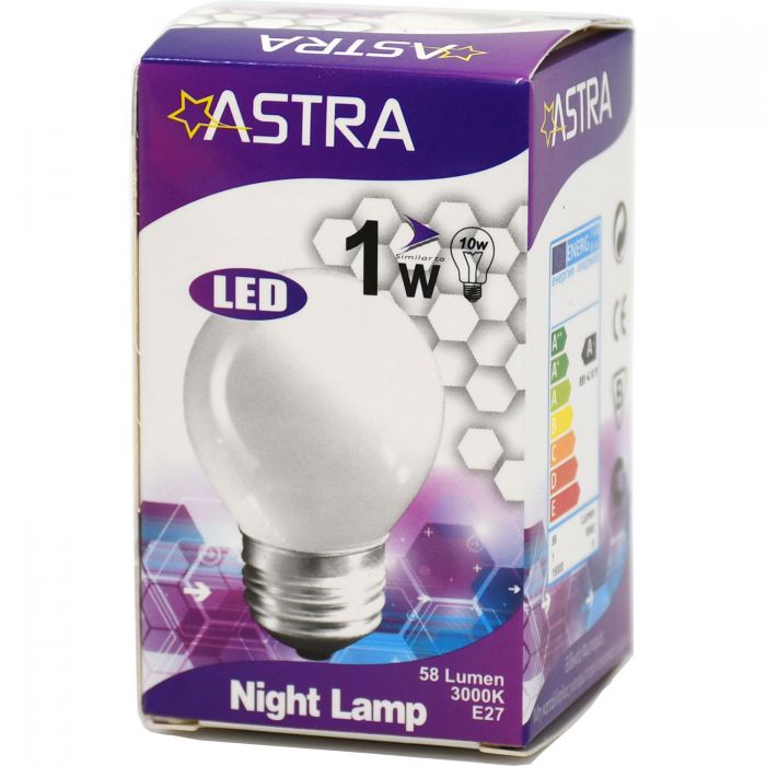 ASTRA LAMPA LED E27/1W=8w-90 LUMEN BLIST