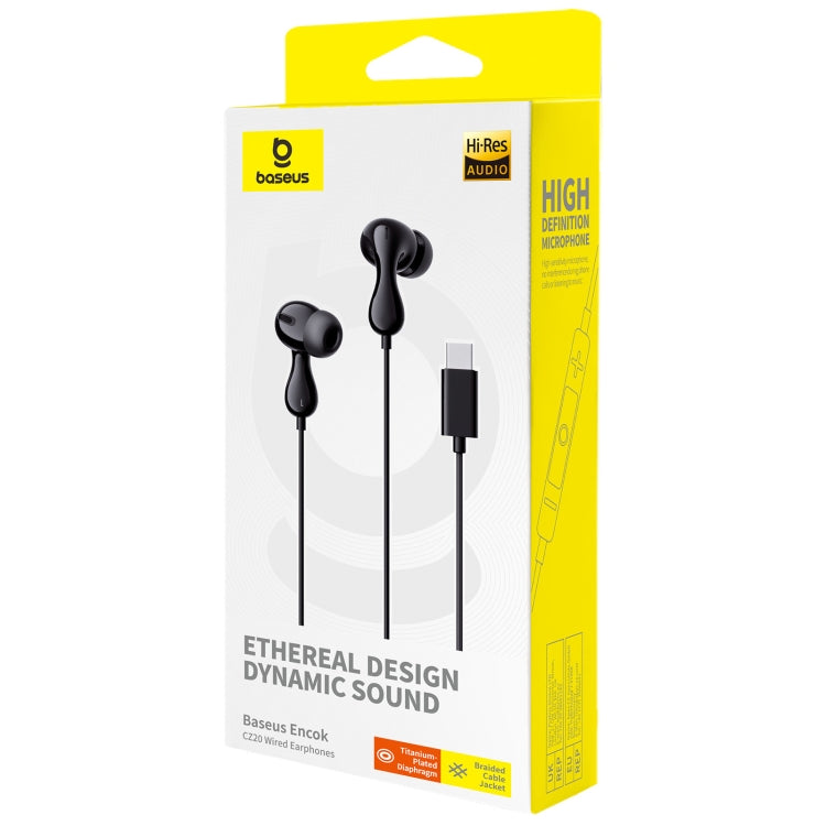 Baseus Headphones In Ear Wired Type C HiRes CZ20 Black